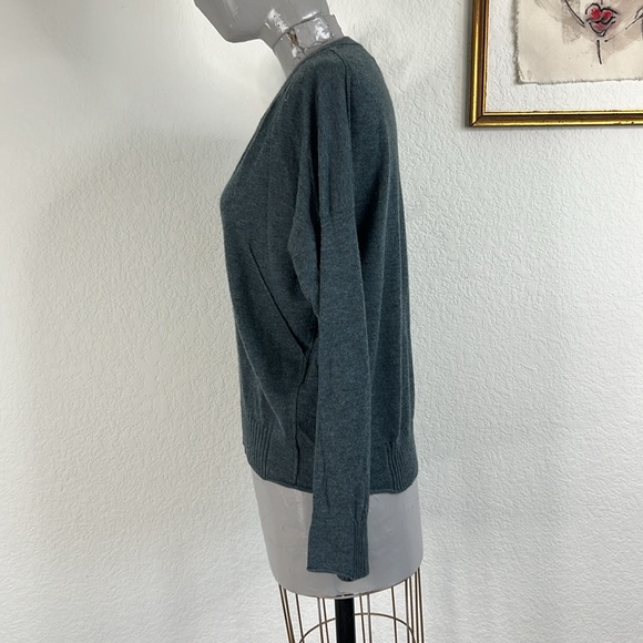 Zadig and Voltaire Brumy Cashmere Perforated Logo V Neck Sweater - Picture 7 of 12